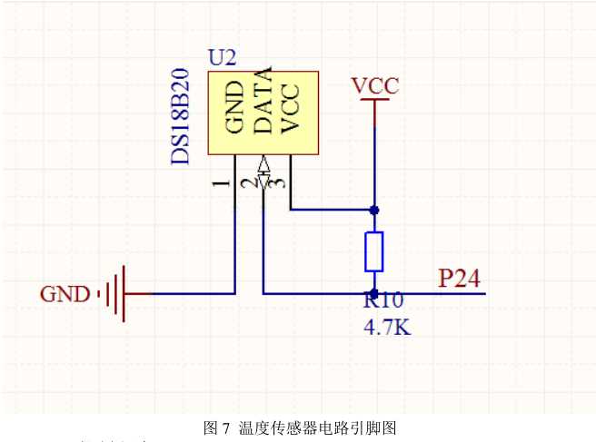 温度传感器(DS18B20)电路引脚图